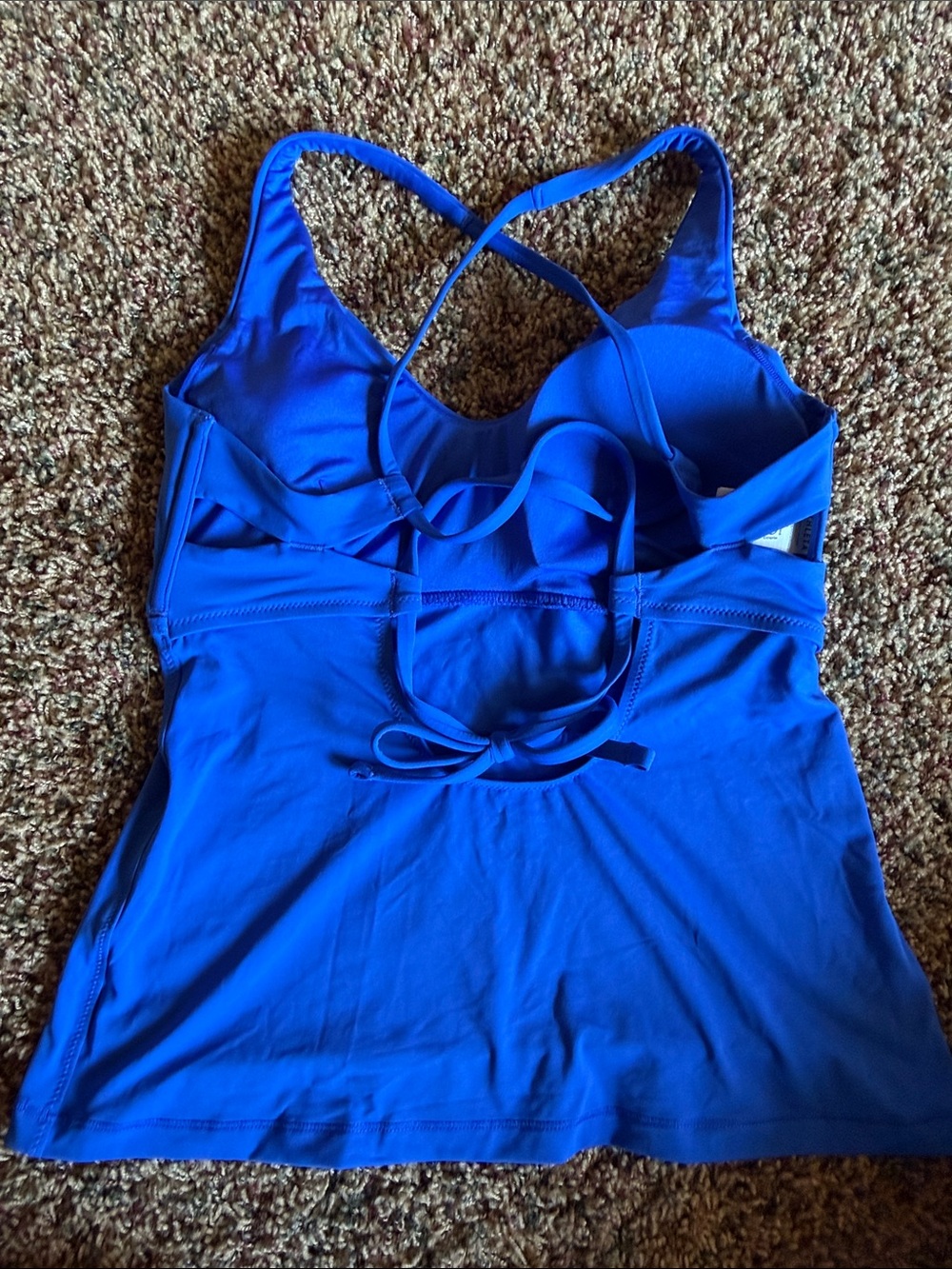 Athleta Royal Blue Triangle Tankini Swim Top - Picture 6 of 9